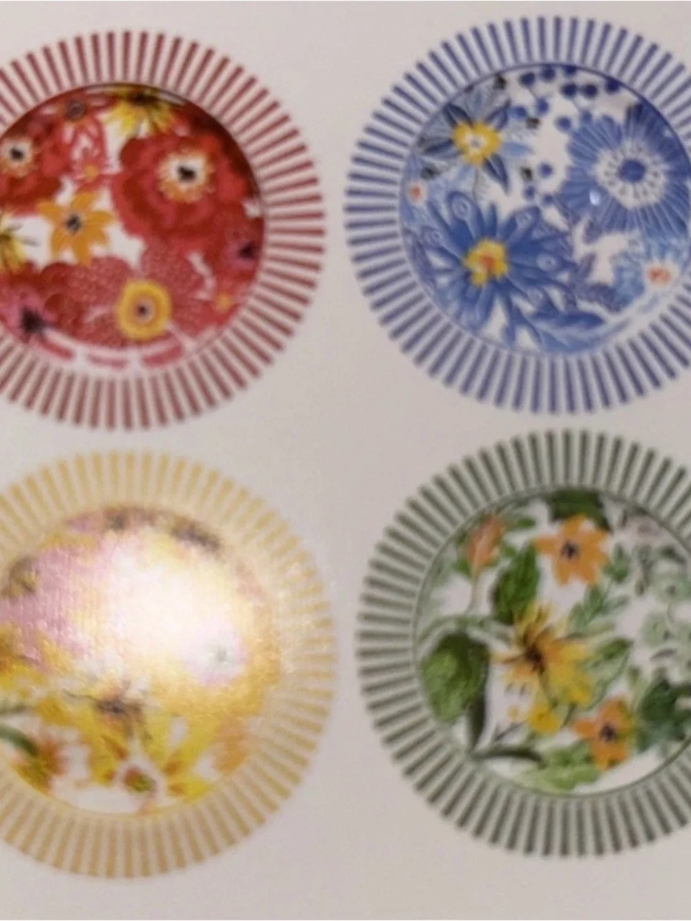 Hobby Lobby Floral & Striped Melamine 11” Dinner Plates Summer Vibrant 4pk Set